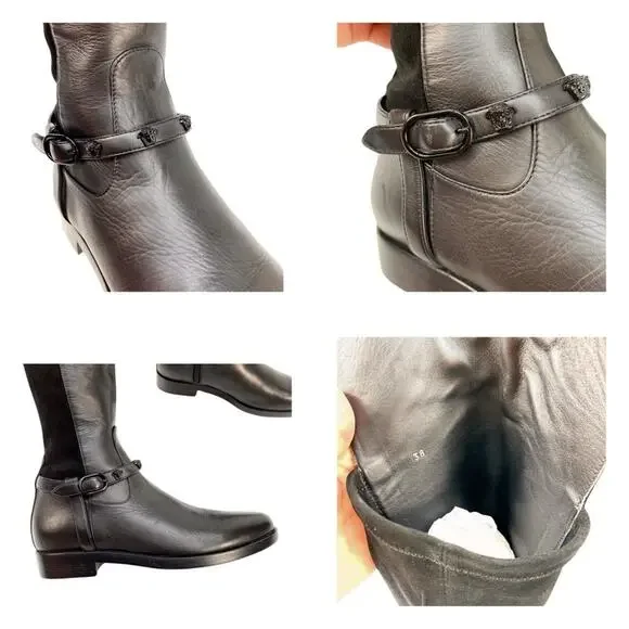 Versace Black Over the Knee Riding Boots NIB - Picture 12 of 15